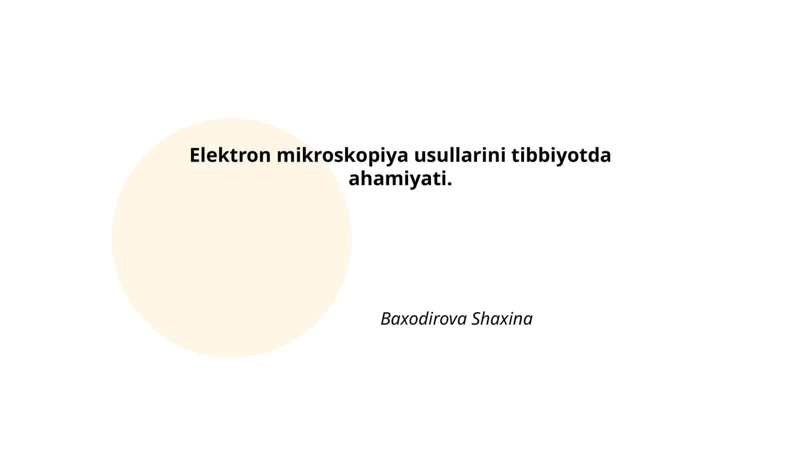 Elektron mikroskopiya usullarini tibbiyotda ahamiyati