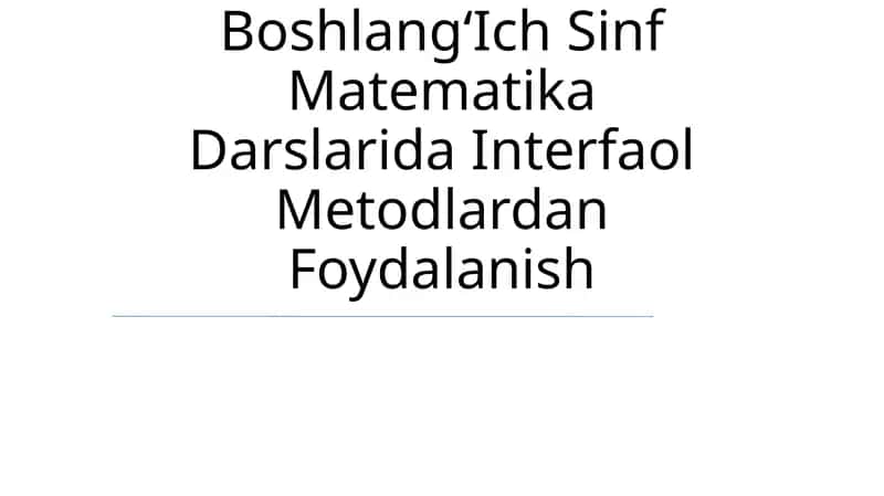 Didaktik O'Yin Metodidan Foydalanish