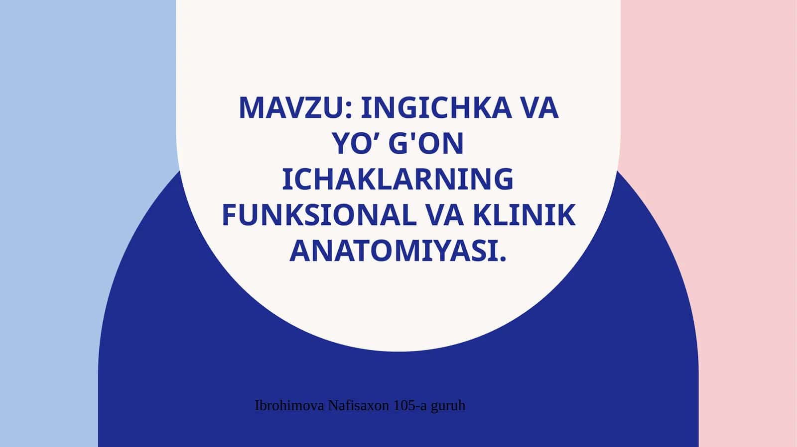 Ingichka Ichakning funksional vak'linik anatomiysi