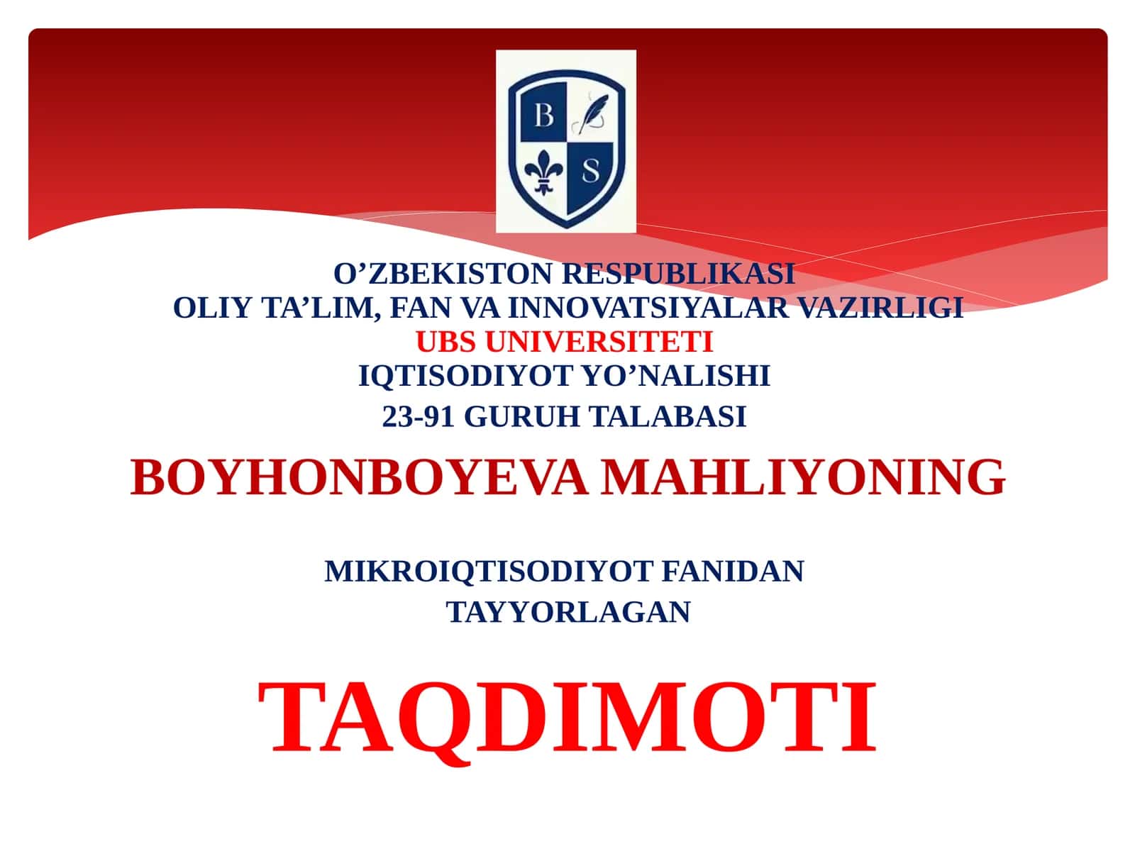 Tadbirkorlik shakillari