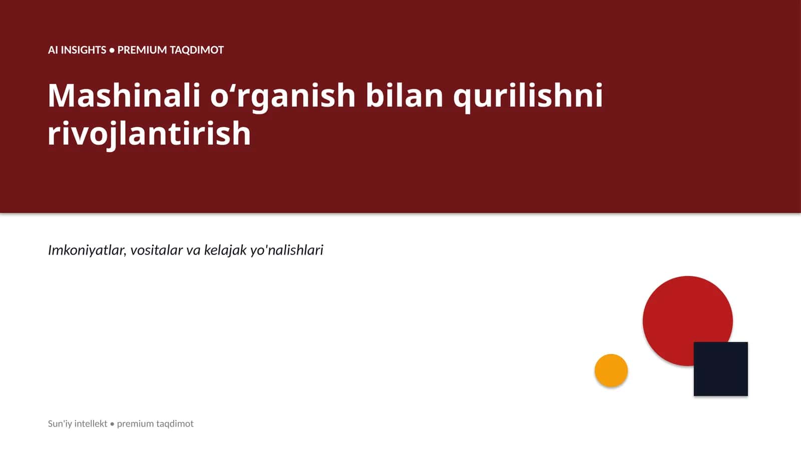 Mashinali oʻrganish bilan qurilishni rivojlantirish