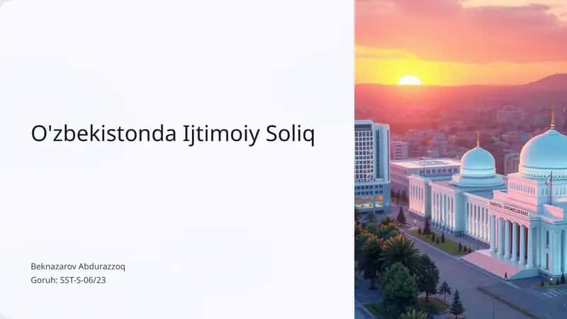 O'zbekistonda Ijtimoiy Soliq