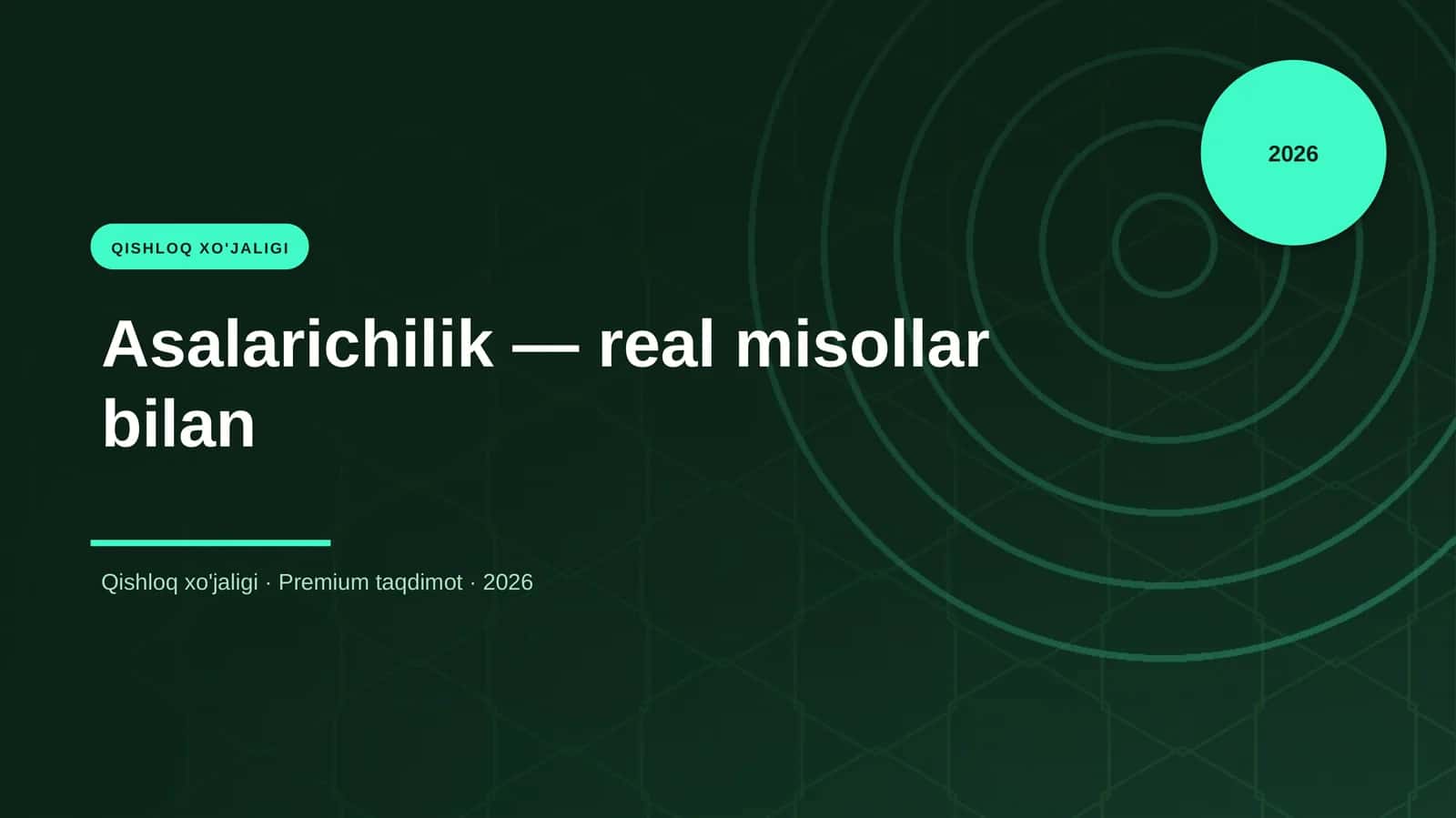 Asalarichilik — real misollar bilan