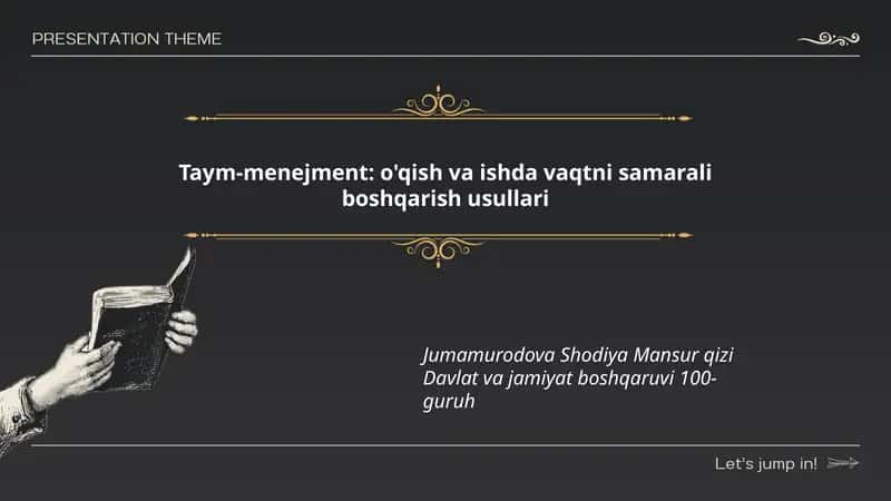 Taym-menejment: o'qish va ishda vaqtni samarali boshqarish usullari