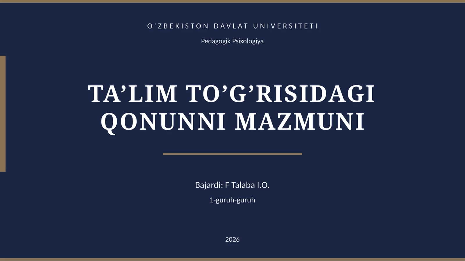 TA’LIM TO’G’RISIDAGI QONUNNI MAZMUNI