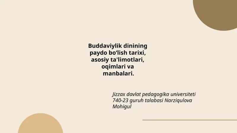 Buddaviylikning paydo bo‘lishi