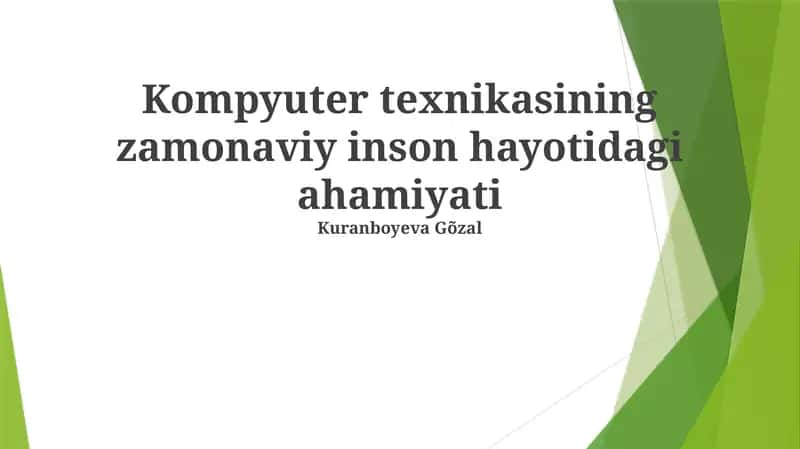 Kommunikatsiya va aloqa vositasi sifatida kompyuterlar