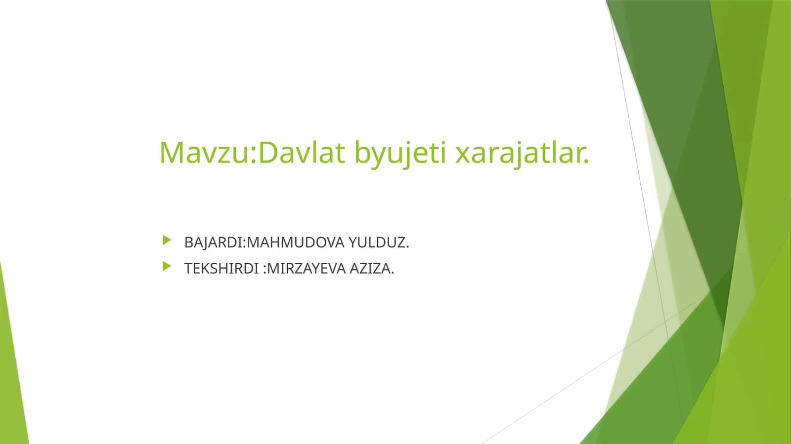 Davlat byujeti xarajatlar
