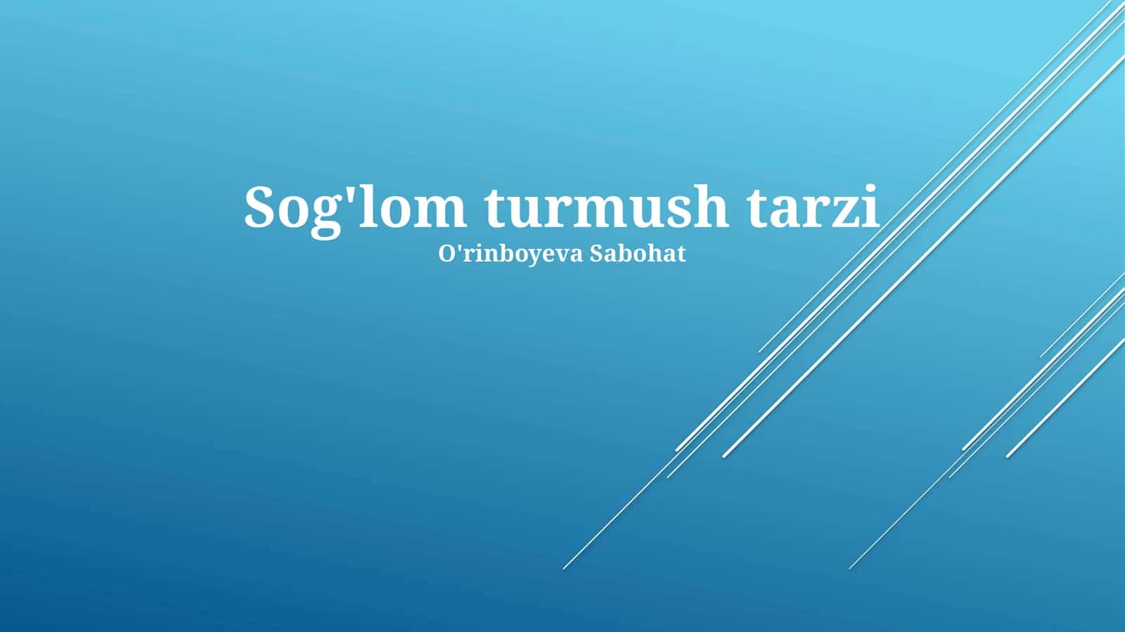 Sog'lom turmush tarzi