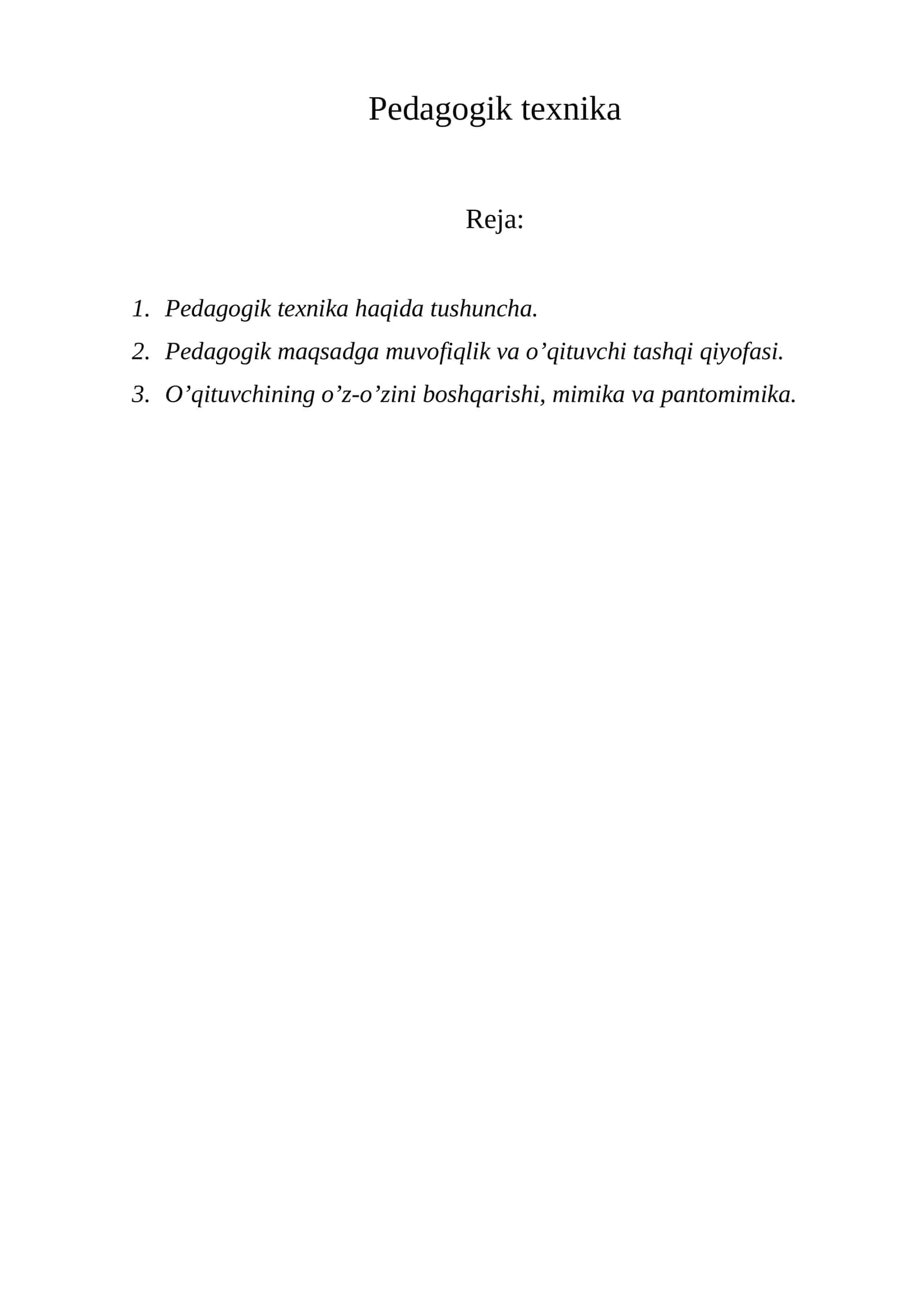 Pedagogik texnika