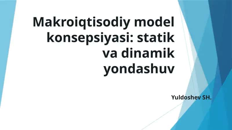 Makroiqtisodiy model konsepsiyasi