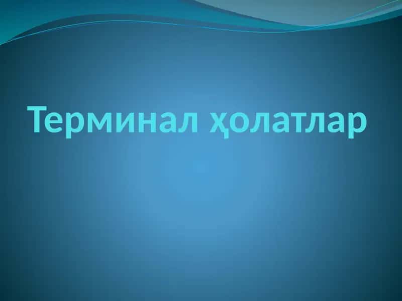 Терминал ҳолатлар