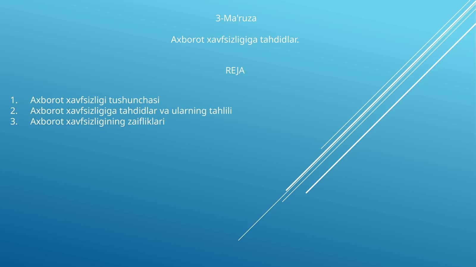 Axborot xavfsizligiga tahdidlar