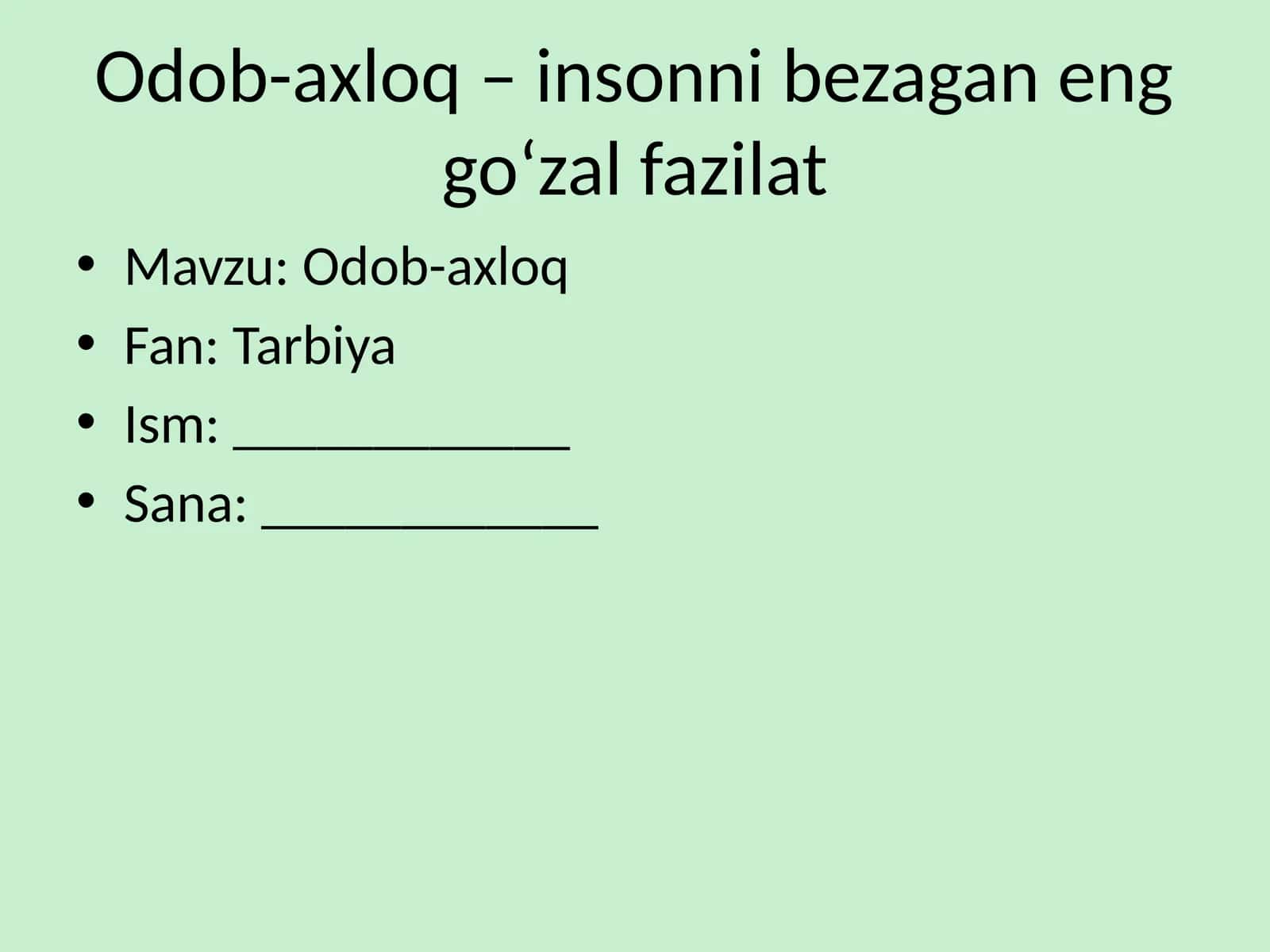 Odob-axloq