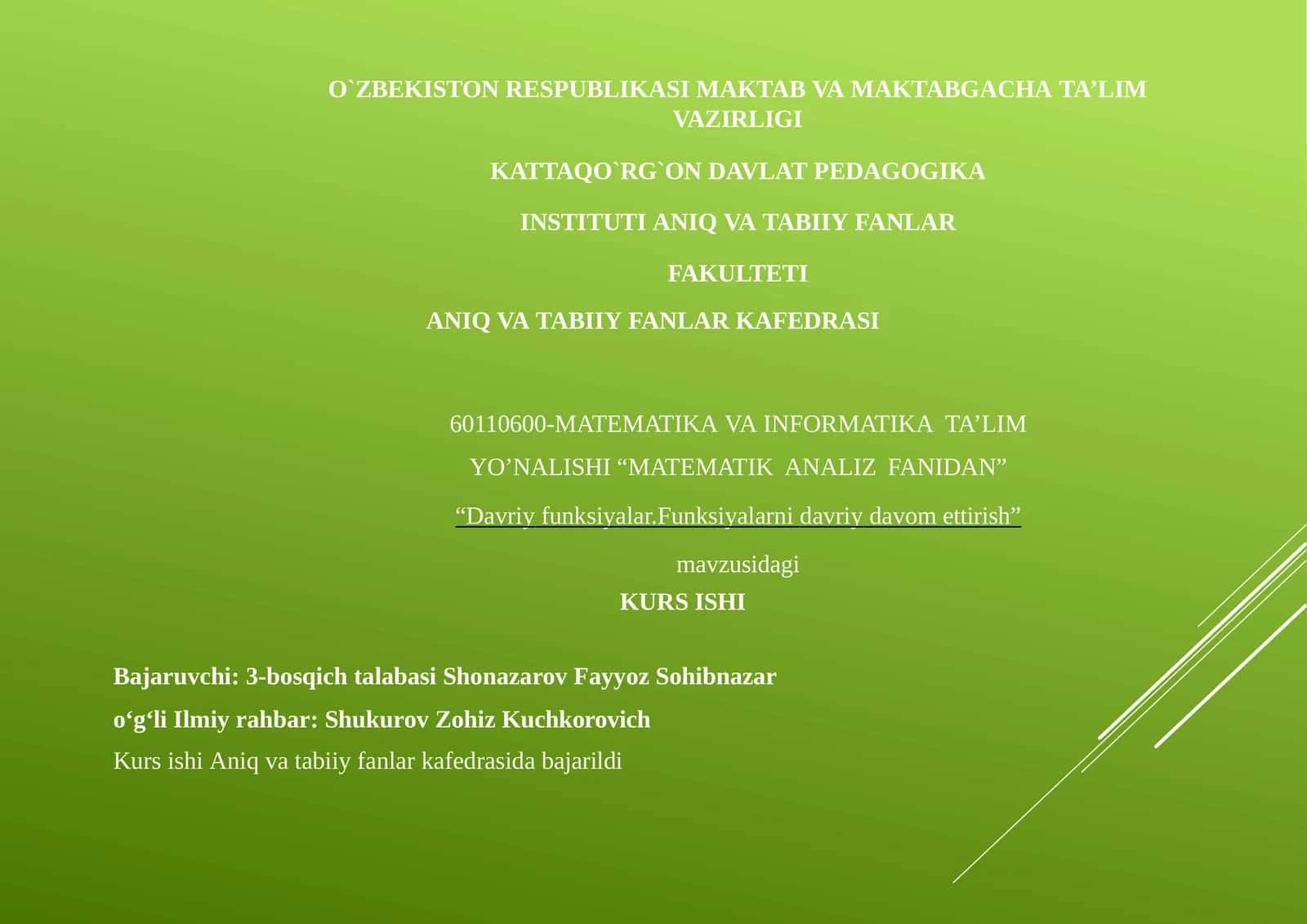 "MATHEMATICAL ANALYSIS OF FUNCTIONS"