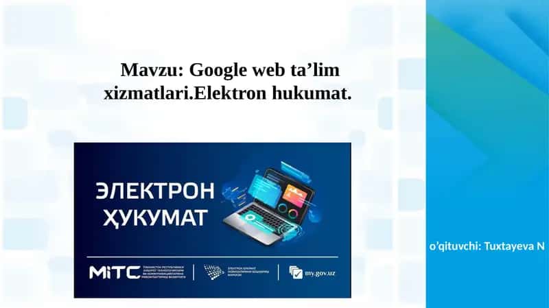 Google webta’limxizmatlari.Elektronhukumat