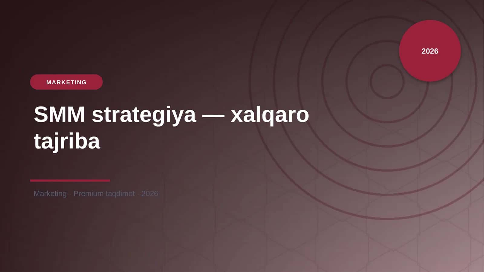 SMM strategiya — xalqaro tajriba