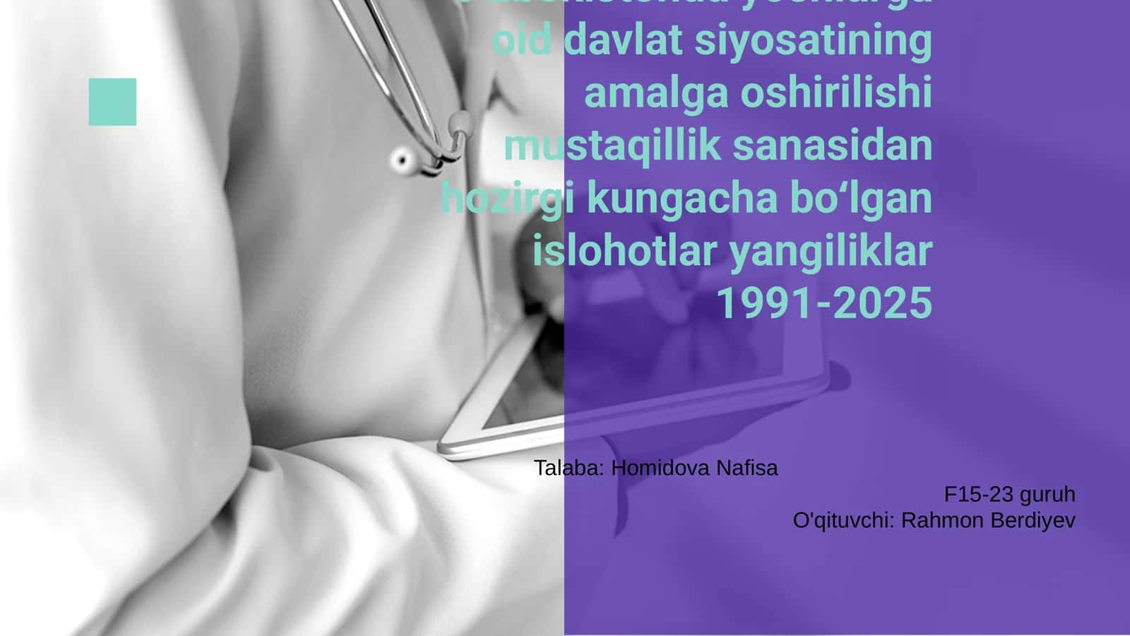 Yoshlarga oid siyosatning amalga oshirilishi