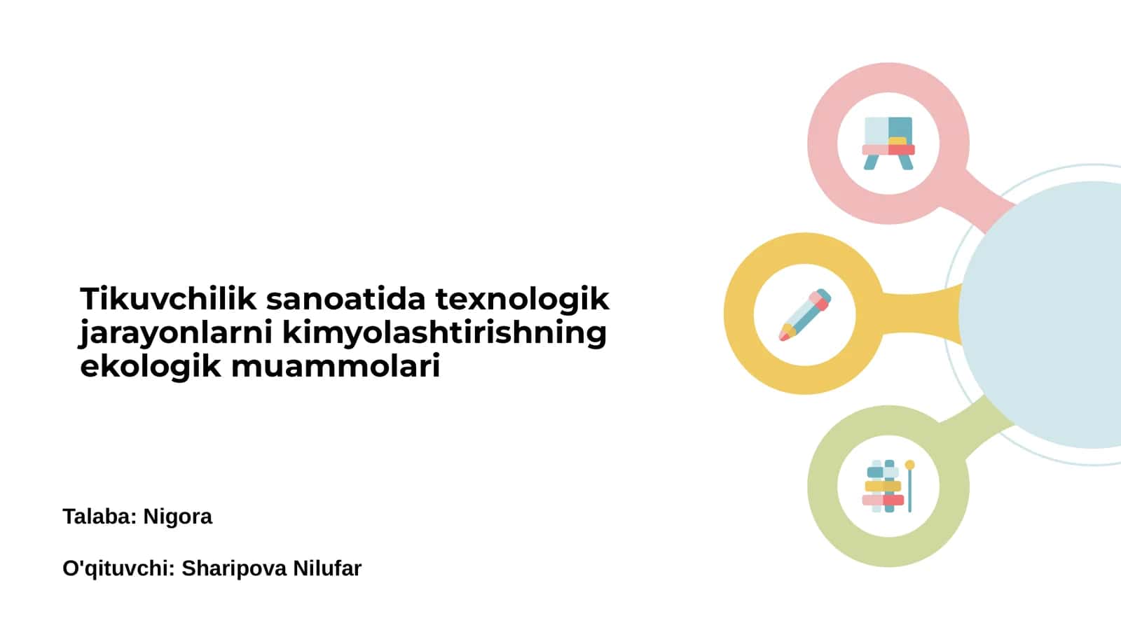 Tikuvchilik sanoatida texnologik jarayonlarning kimyolashtirilishi