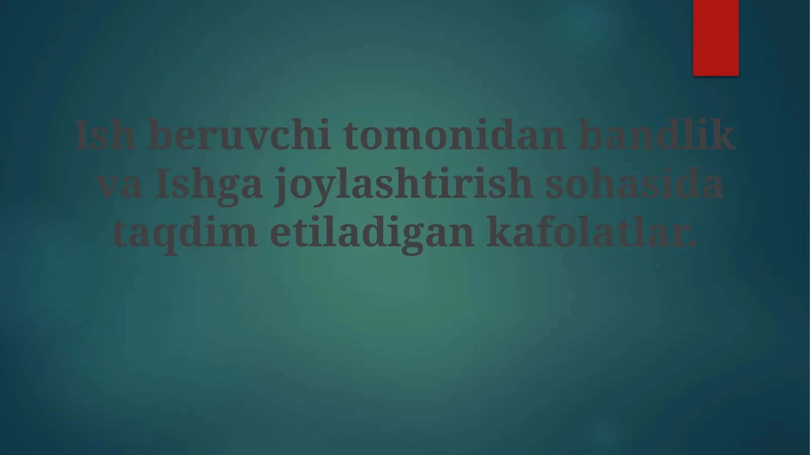 Ish bilan ta'minlash va joylashtirish kafolatlari