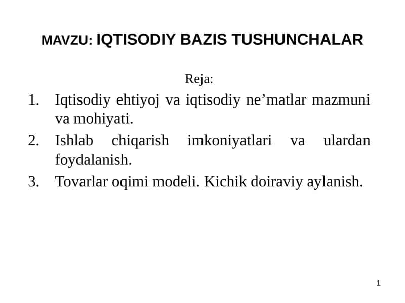 IQTISODIY BAZIS TUSHUNCHALAR