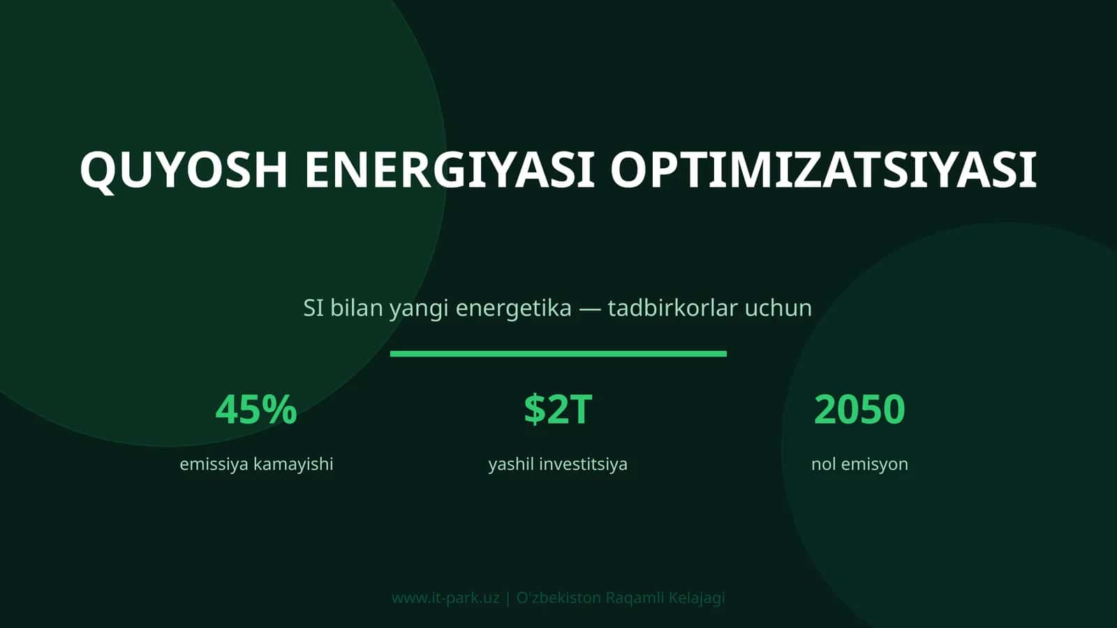 Quyosh energetikasi optimizatsiyasi
