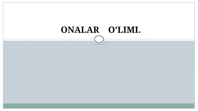 ONALAR O’LIMI
