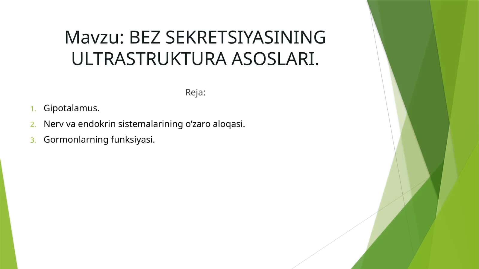 BEZ SEKRETSIYASINING ULTRASTRUKTURA ASOSLARI