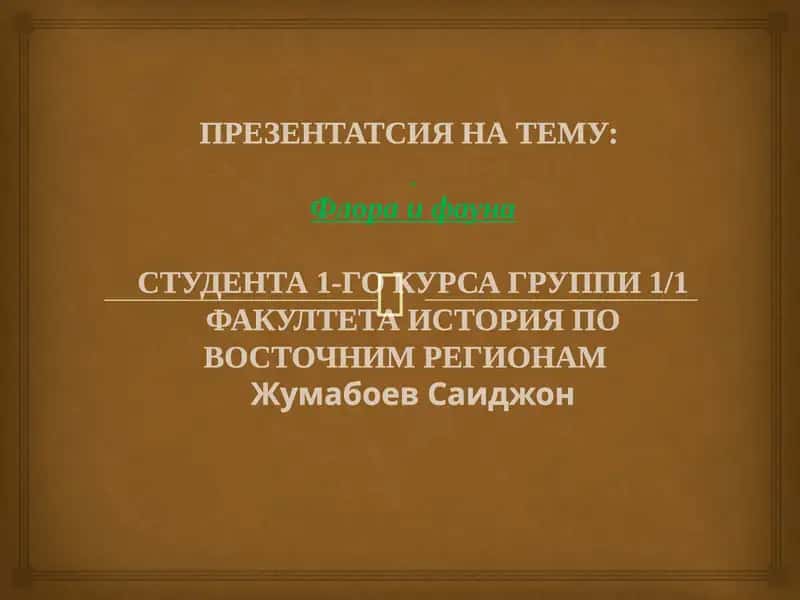 Флора и фауна презентация
