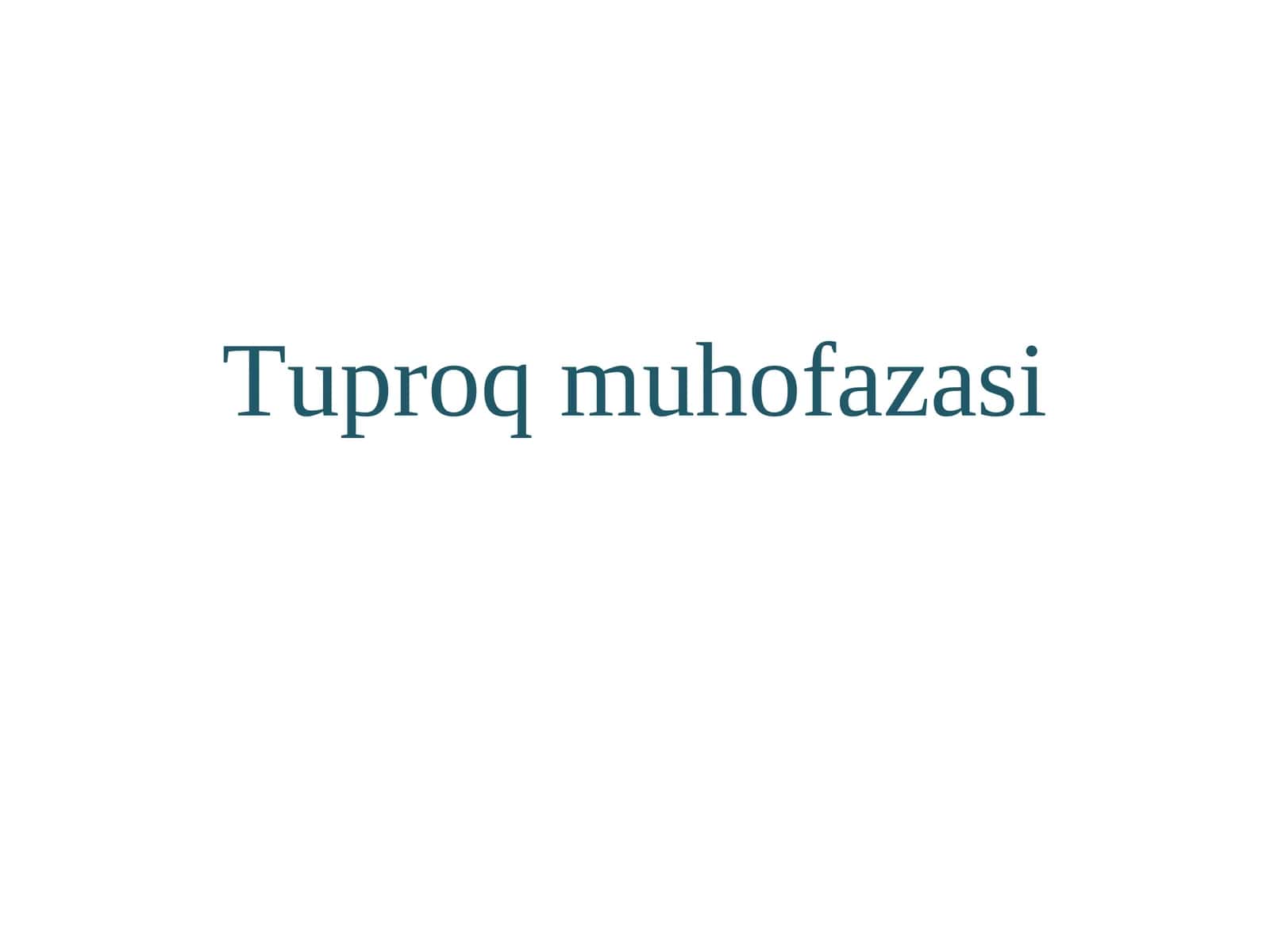 Tuproq muhofazasi