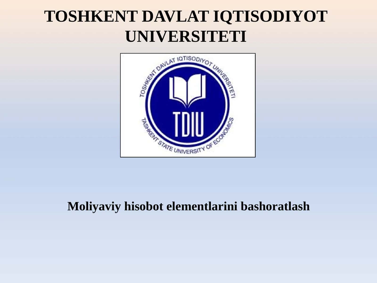 Moliyaviy hisobot elementlarini bashoratlash