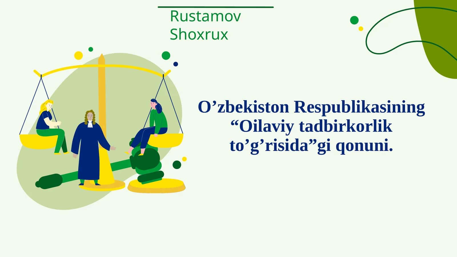 Oilaviytadbirkorlik haqida qonuni