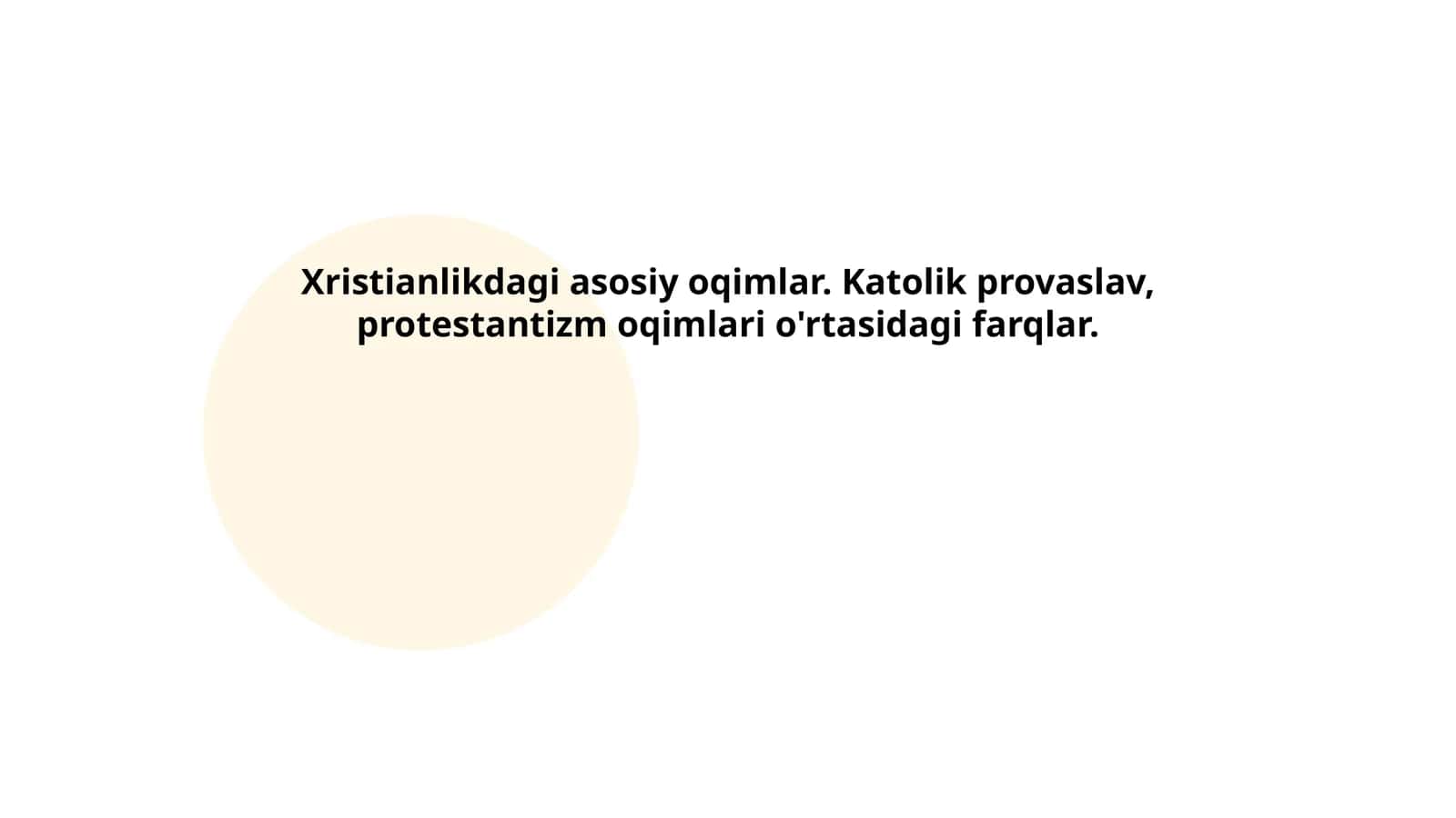 Xristianlikdagi asosiy oqimlar