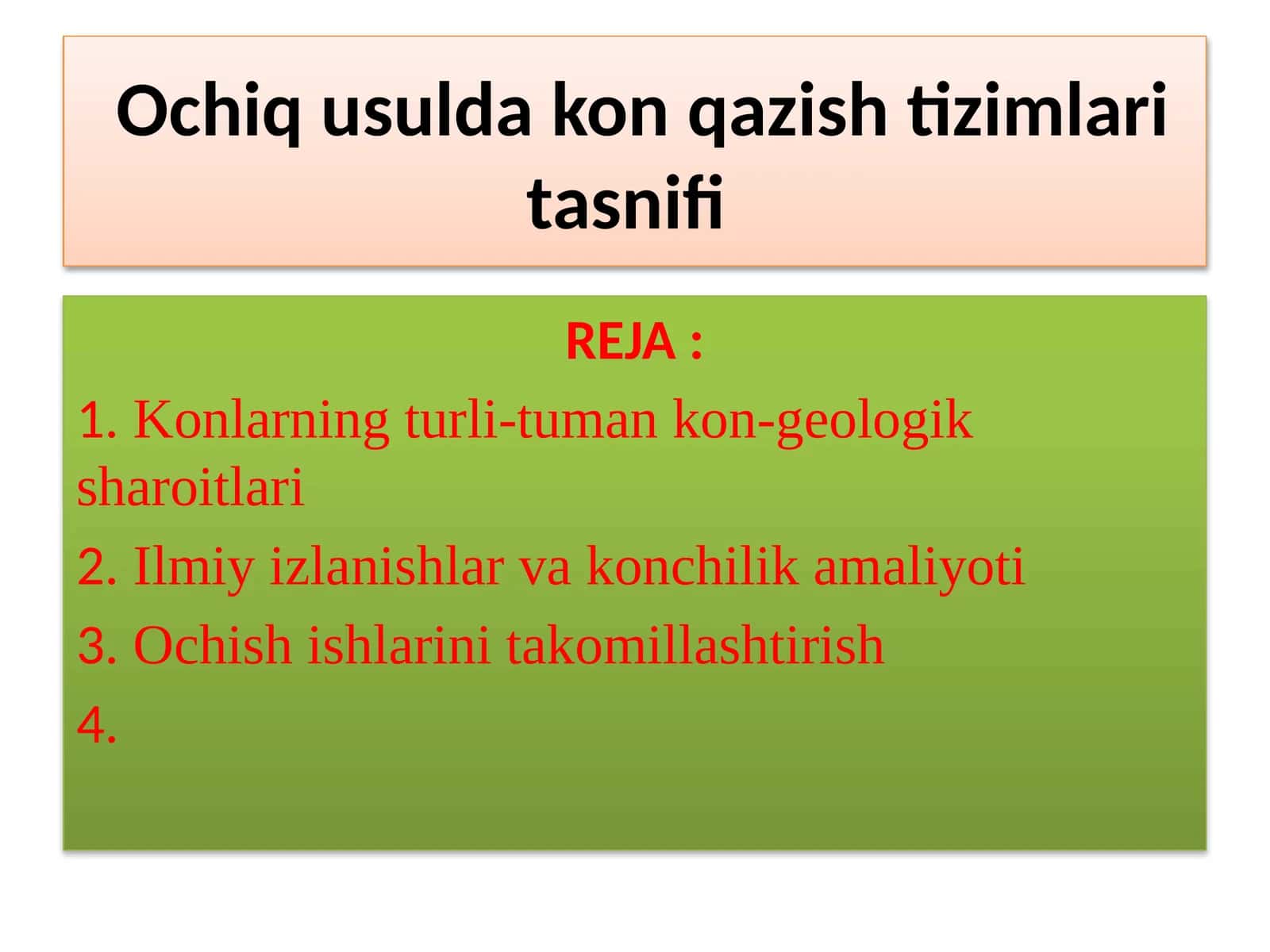 Konlarning Turli-Tuman Kon-Geologik Sharoitlari