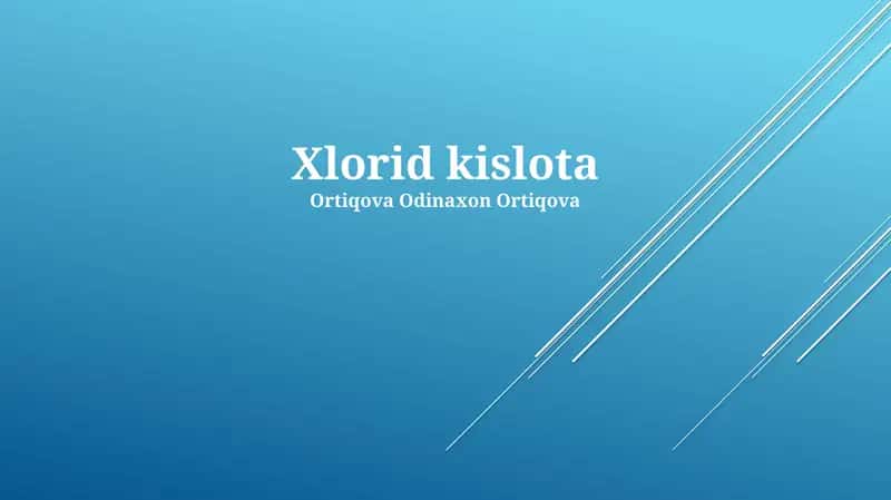 Xlorid kislota