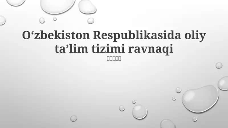 Oliy taʼlim tizimi ravnaqi