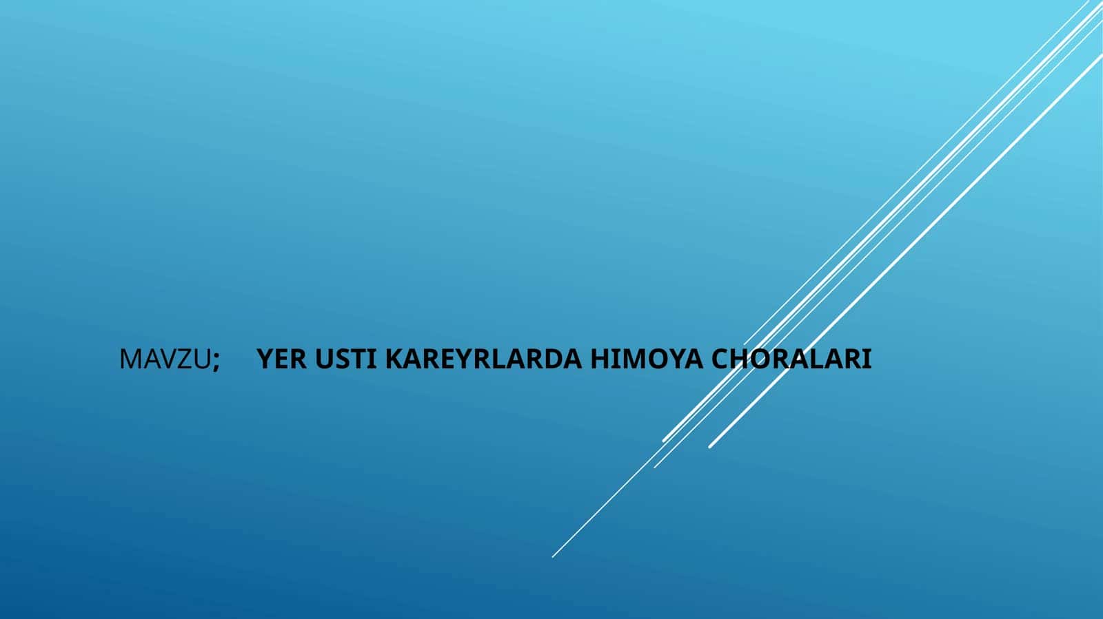 Yer usti kareyrlarda himoya choralari