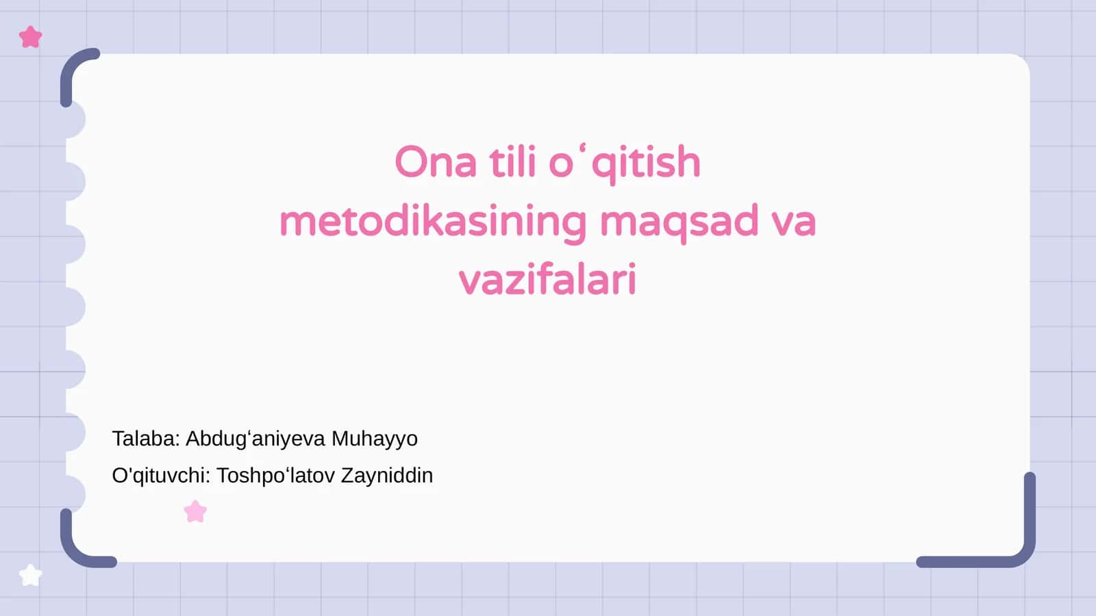 Ona tili oʻqitish metodikasi