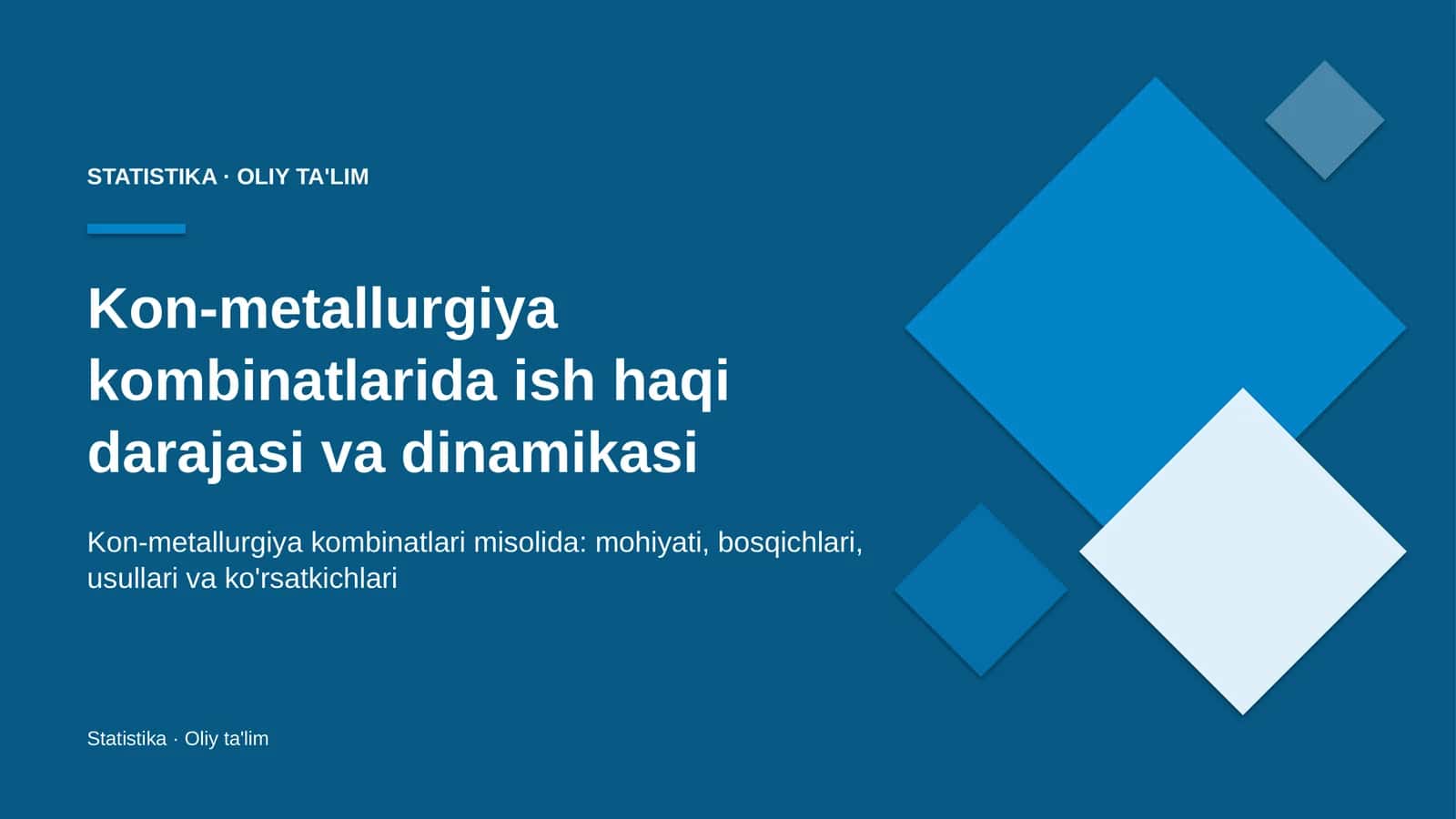 Kon-metallurgiya kombinatlarida ish haqi darajasi va dinamikasi