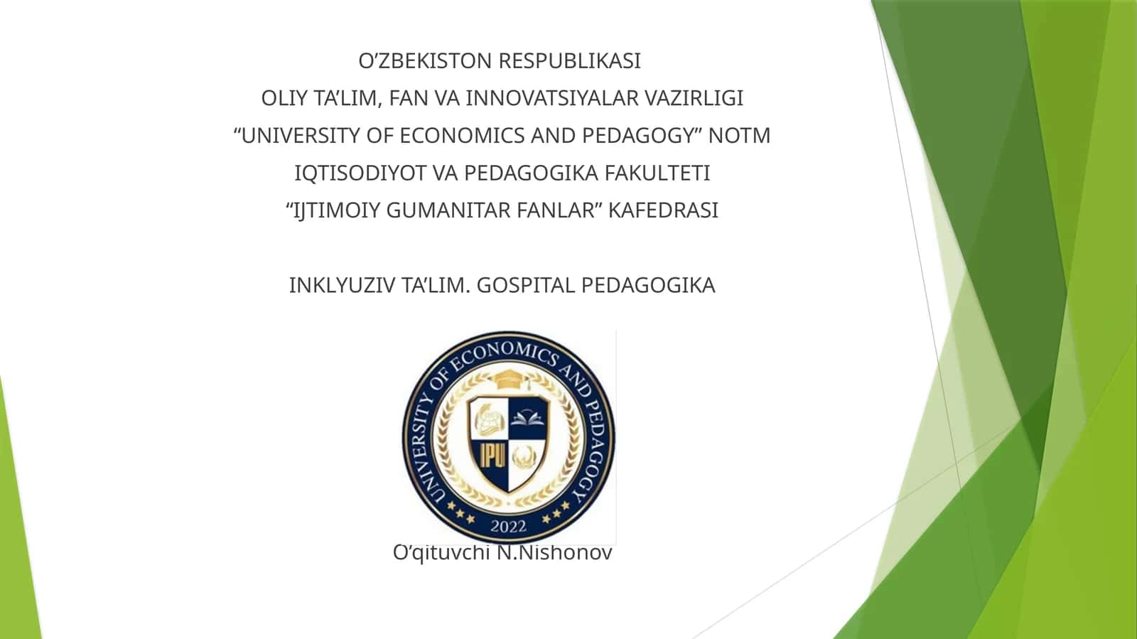 Tayanch-harakata’zolaridanuqsonibo‘lganbolalarniinklyuzivta’limsharoitidao‘qitishvatarbiyalash