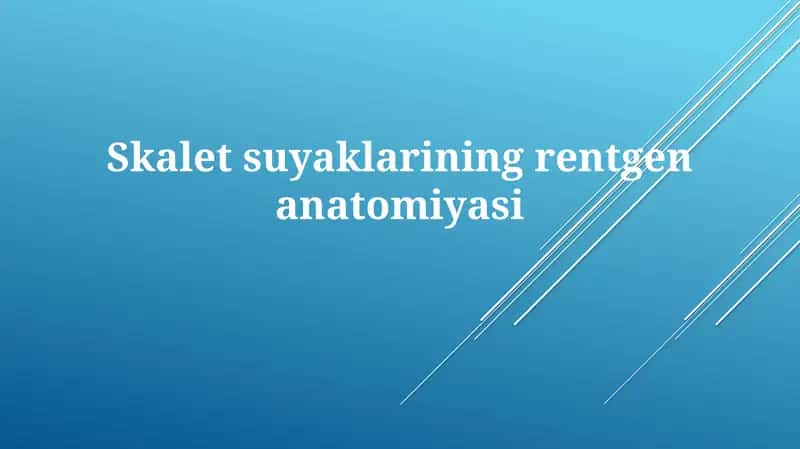 Skaletsuyaklarining rentgenanatomiyasi