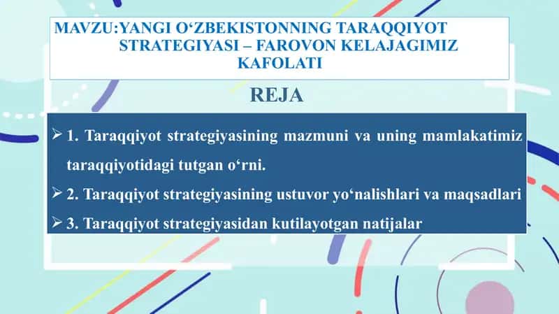 YANGIOʻZBEKISTONNING TARAQQIYOT STRATEGIYASI