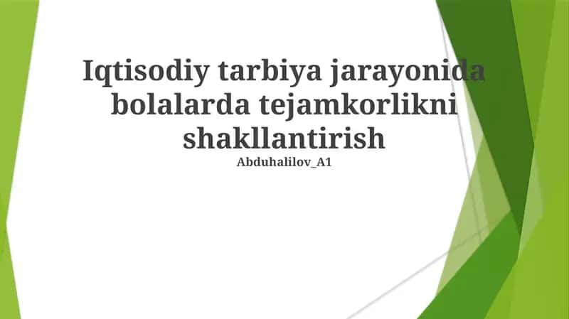 Bolalar uchun tejash strategiyasi