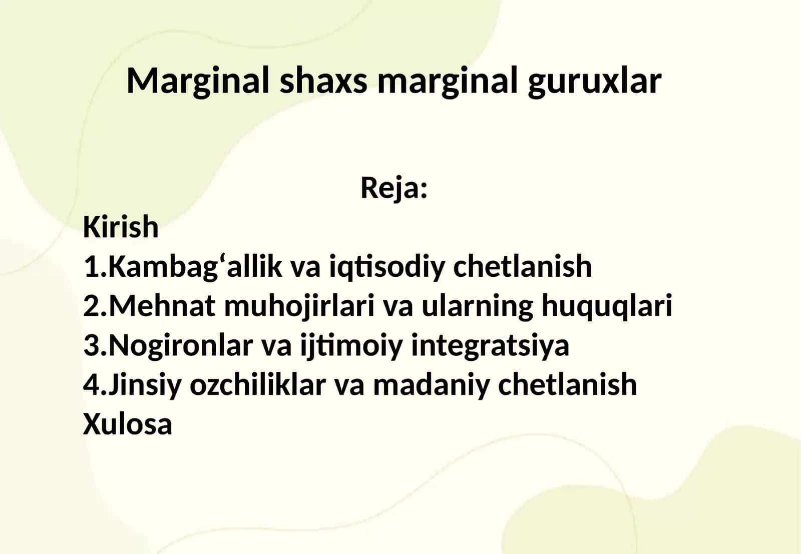 Marginal shaxs va marginal guruxlar