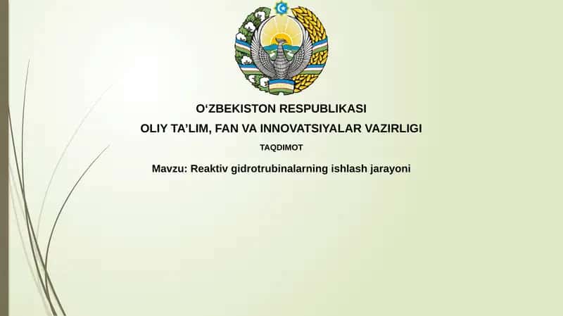Reaktivgidrotrubinalarning ishlash jarayoni