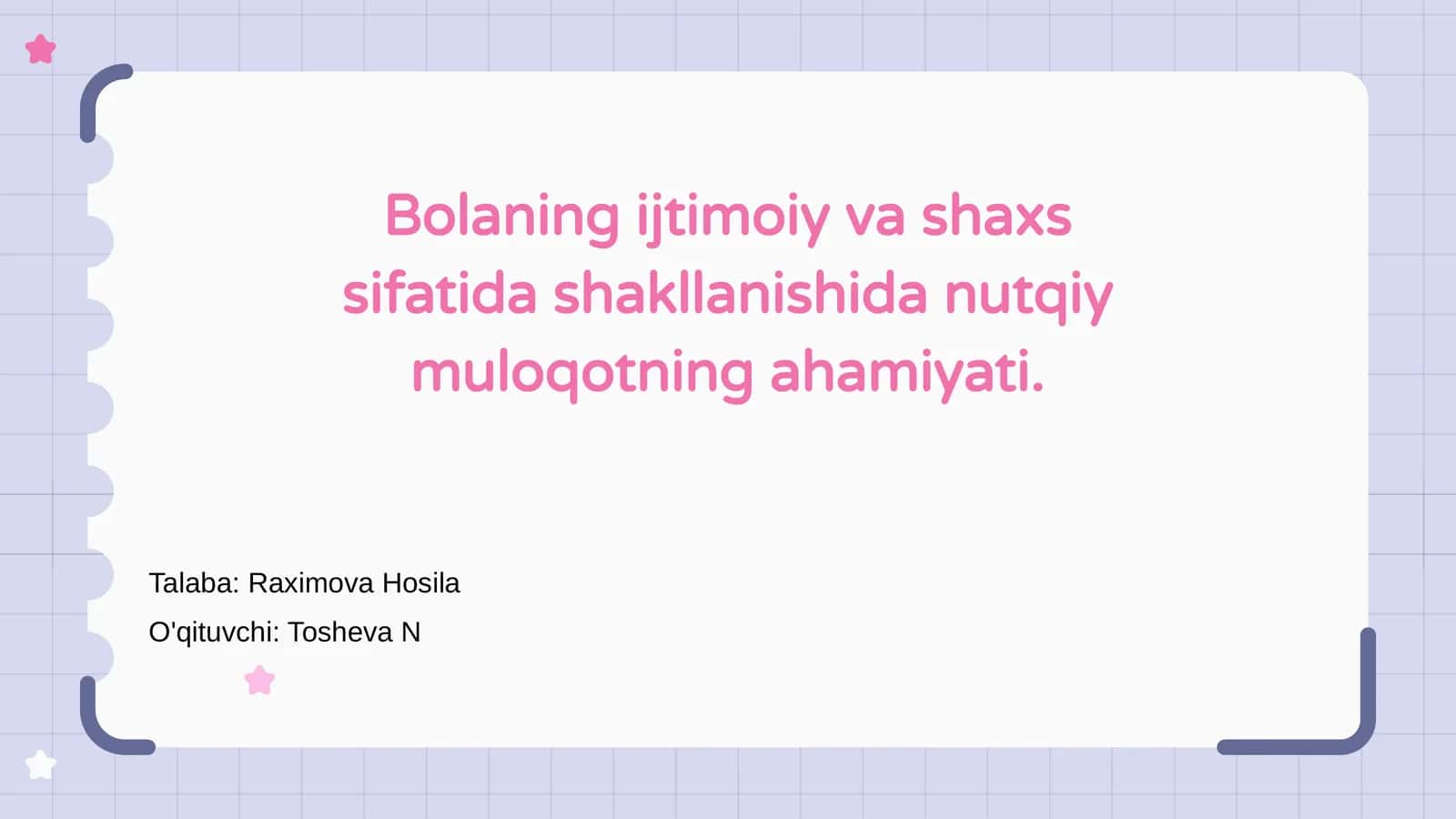 Nutqiy muloqotning ahamiyati
