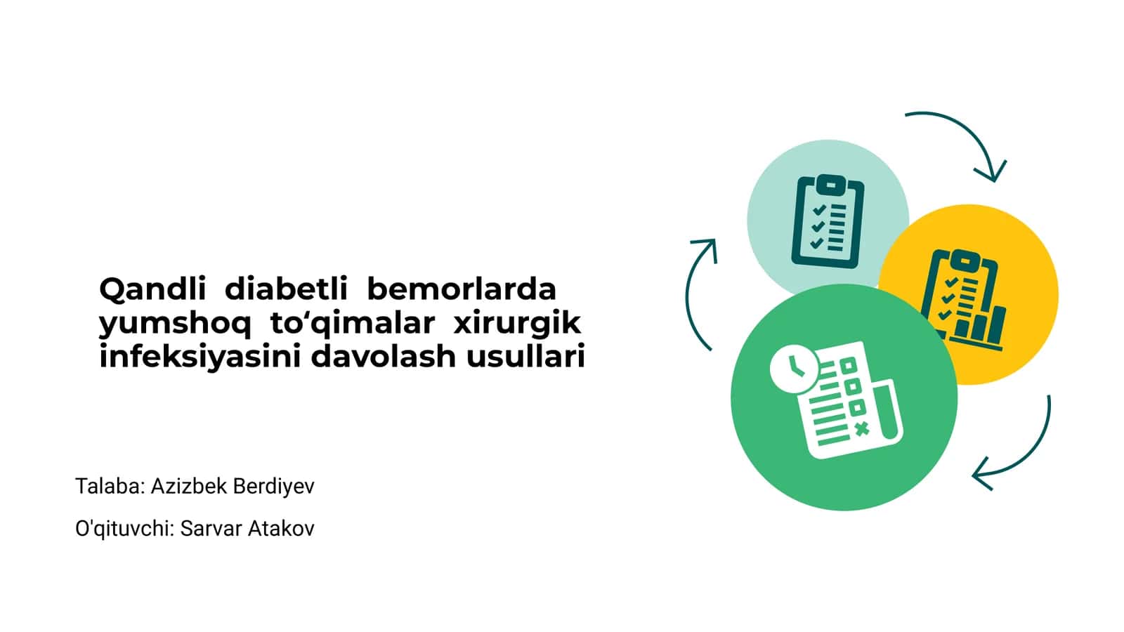 Qandli diabetli bemorlarda yumshoq to‘qimalar xirurgik infeksiyasini davolash usullari