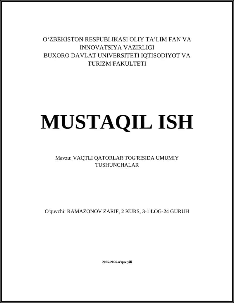 VAQTLI QATORLAR TOG'RISIDA UMUMIY TUSHUNCHALAR