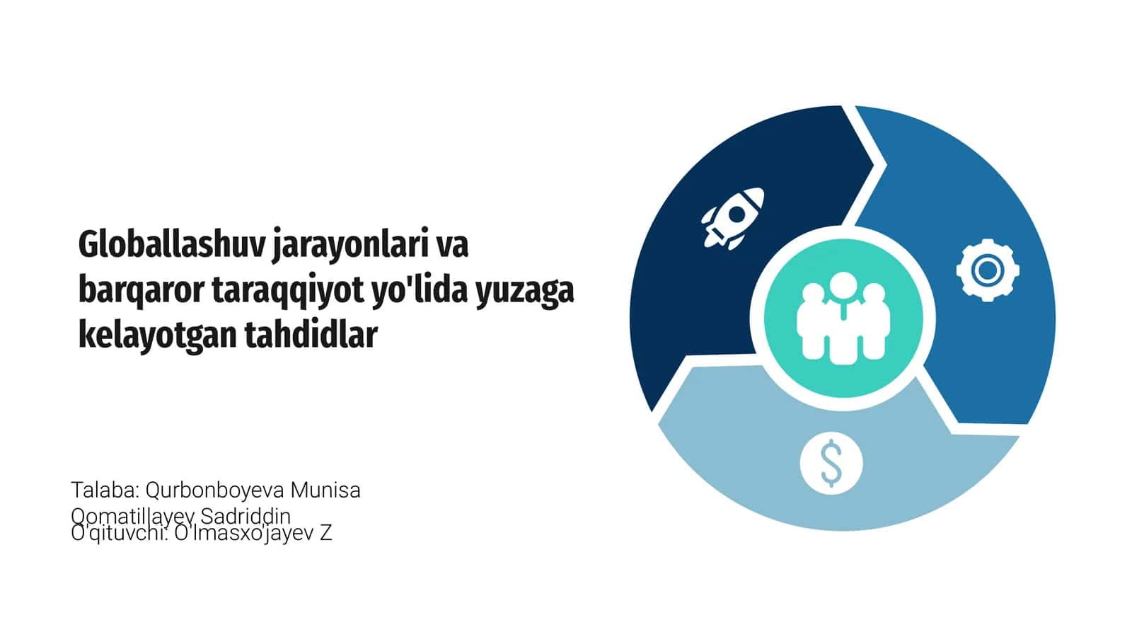 Globallashuv jarayonlari va barqaror taraqqiyot yo'lida yuzaga kelayotgan tahdidlar