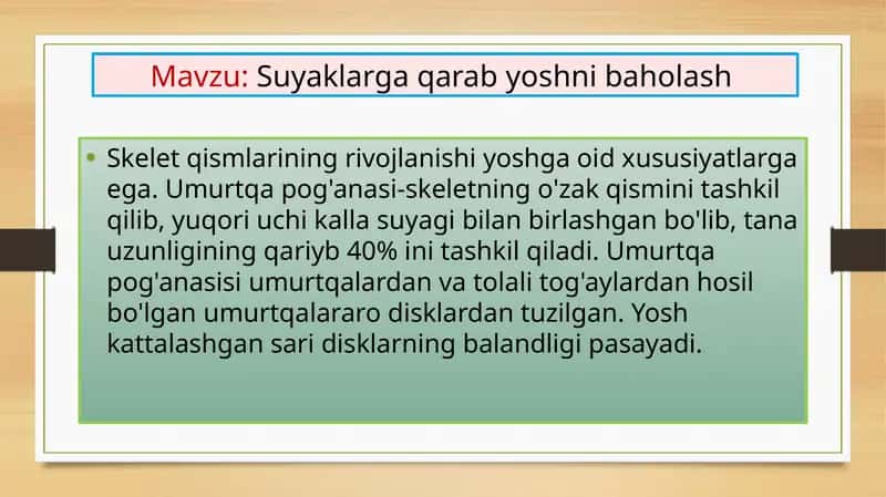 Suyaklarga qarab yoshni baholash